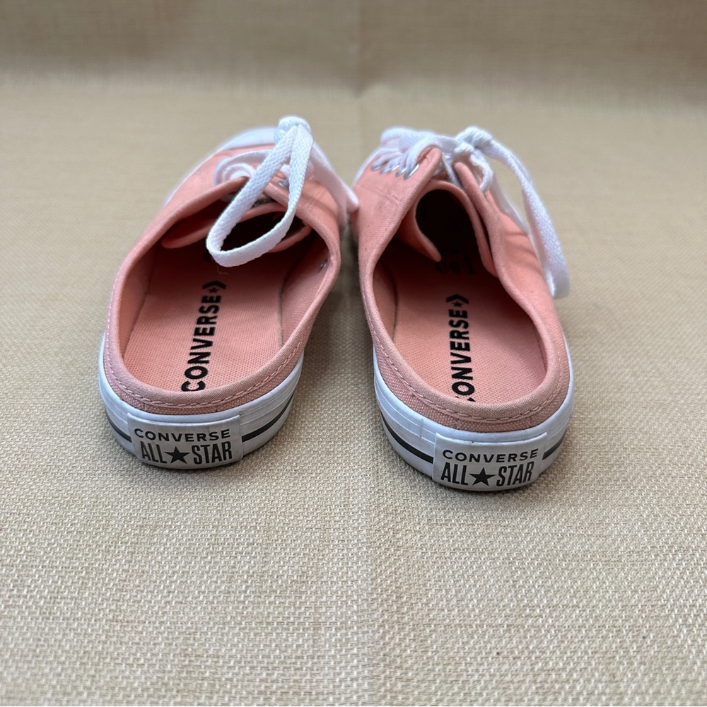 Converse All Star Peachy-Pink Slip On Mule Tie Sneakers - Picture 3 of 11